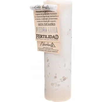 Svíčka Ručně vyráběná rituální svíčka s měsíčním kamenem - PLODNOST