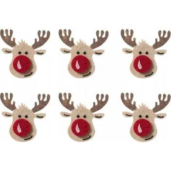 Vánoční dekorace 6x Vánoční ozdoba přívěsek Sob plst 5 cm