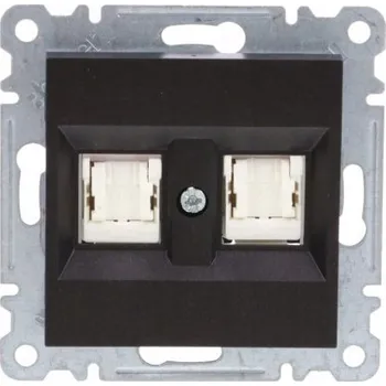 Elektrická zásuvka Internetová zásuvka nástěnná Hager černá