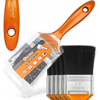 Malířský štětec 5x PLOCHÝ MALÍŘSKÝ ŠTĚTEC 63 mm na Laky, Barvy, Nábytek a Dřevo Z1-P