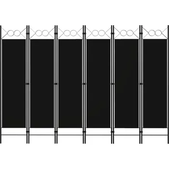 Paraván Paraván 6dílný, černý, 240 x 180 cm