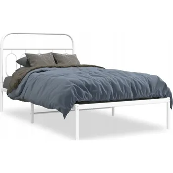 Postel Bílý kovový rám postele 196 x 105 x 100 cm s úložným prostorem