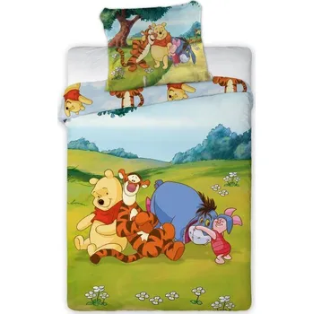 FARO Povlečení do postýlky Medvídek Pů na louce Bavlna, 100/135, 40/60 cm