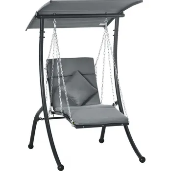 Zahradní houpačka Zahradní houpačka s nastavitelnou stříškou, 108 x 145 x 169 | tmavě šedá