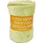 Deka z mikrovlákna OVEČKA Sleep well prošev jednobarevná pistáciová, 150x200cm