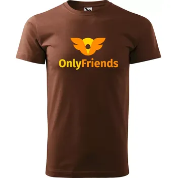 Sablio Tričko s potiskem Only Friends - hnědé S