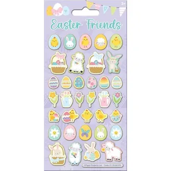 Velikonoční dekorace třpytivé samolepky velikonoční zvířátka – opakovaně použitelné