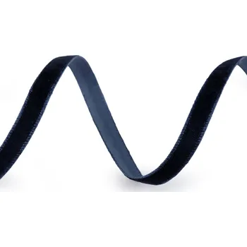 Stuha Sametová stuha šíře 7 mm Varianta: 7 modrá tmavá, Balení: 45 m