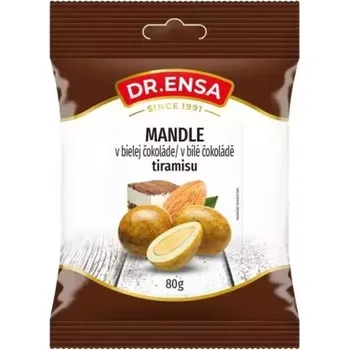 Čokoláda DR.ENSA MANDLE V BÍLÉ ČOKOLÁDĚ TIRAMISU 80G