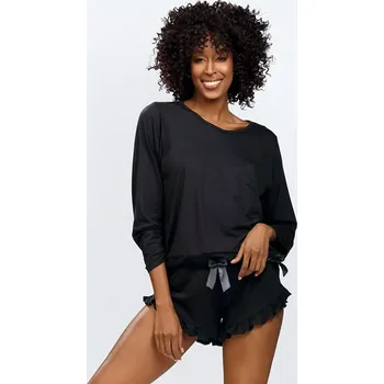 Dámské pyžamo Dkaren Ronnie barva:černá XL