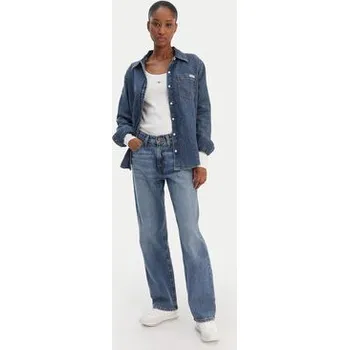 Pánská košile Calvin Klein Jeans džínová košile LV047E742G Tmavomodrá Regular Fit XS