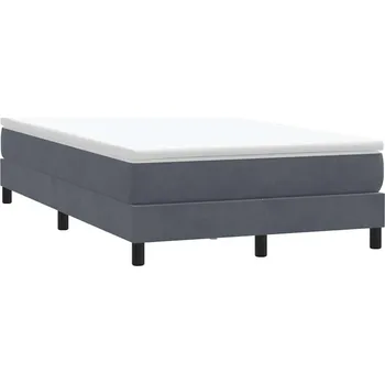 vidaXL Postel Box Spring bez matrace tmavě šedá 120x210 cm samet