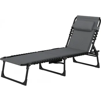 Zahradní nábytek Skládací zahradní lehátko | tmavě šedé