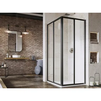 RAVAK Sprchový kout Ravak Supernova SRV2+SRV2 80x80x195 rohový, černá/transparent, 14V403O2Z1S 14V403O2Z1S