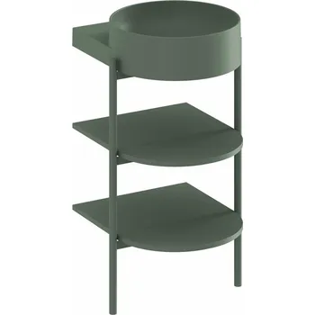 Umyvadlo RAVAK Konstrukce Ravak Yard 40 stojící kovová s policemi, k instalaci umyvadla Yard 40, s otvorem pro baterii, grey green, D800008004 D800008004