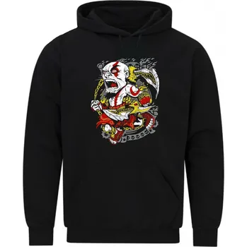 Pánská mikina Pánská mikina Rozzuřený Kratos (Velikost: 5XL, Barva: Černá)