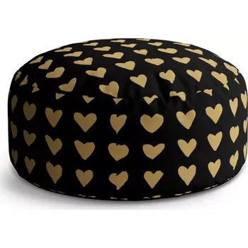 Taburet Sablio Taburet Circle Zlatá srdíčka: 38x48 cm