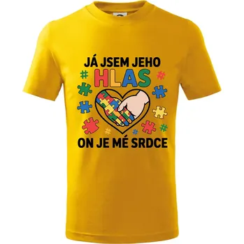 Podané ruce - Já jsem jeho hlas - Tričko dětské bavlněné - 98 cm / 2 roky ( Žlutá )