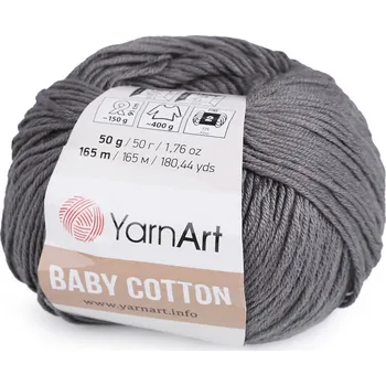 Příze Pletací příze Baby Cotton 50 g, střední, 12 (454) šedá
