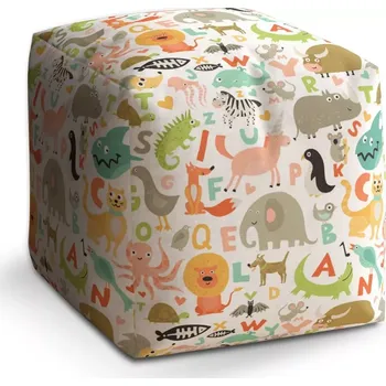 Taburet Sablio Taburet Cube Zoo abeceda: 40x40x40 cm