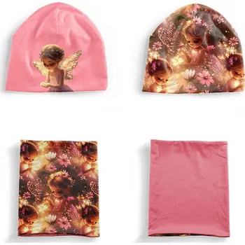 Panel se střihem XS funkční úplet set čepice a nákrčník víla září