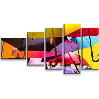 Obraz Sablio Obraz - 5-dílný Deštníky - 100x60 cm