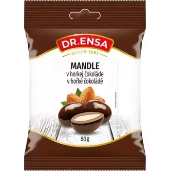 Čokoláda Dr. Ensa mandle v hořké čokoládě 80g
