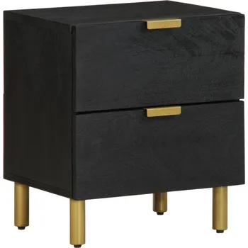 Noční stolek vidaXL Noční stolek černý 40 x 33 x 46 cm masivní mangovníkové dřevo