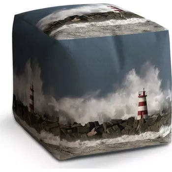 Taburet Sablio Taburet Cube Maják ve vlnách: 40x40x40 cm