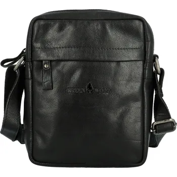 Pánská kožená crossbody taška černá - Greenwood Olwen černá