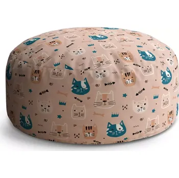 Taburet Sablio Taburet Circle Barevné kočičky: 38x48 cm