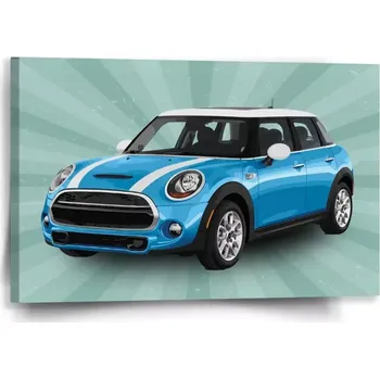 Obraz Sablio Obraz Mini sedan Zelené pozadí - 60x40 cm