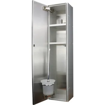 Koupelnový nábytek Koupelnová skříňka na WC štětku a toaletní papír modul UP Unterputz stříbrná