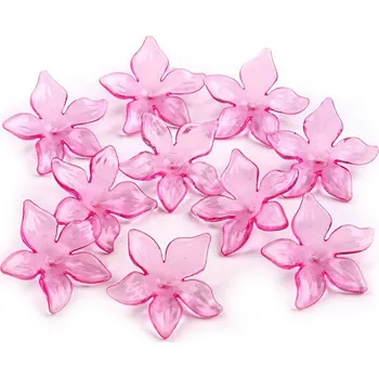 Plastové korálky květ / sukýnka Ø25-29 mm, střední, 4 (04) - 29 mm růžový oleandr