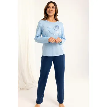Dámské pyžamo Dámské pyžamo Regina z bavlny – pohodlná souprava, Modrá 3xl i170_705XXXL2