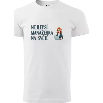 Pánské tričko Sablio Tričko s potiskem Nejlepší manažerka na světě - bílé 4XL