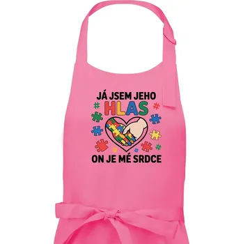 Kuchyňská zástěra Podané ruce - Já jsem jeho hlas - Dámská zástěra na vaření - Univerzální velikost ( Růžová )
