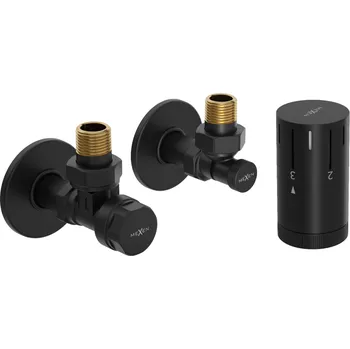 Vodovodní baterie Mexen G05, úhlová termostatická souprava s krytkou, černá matná, W901-958-904-70