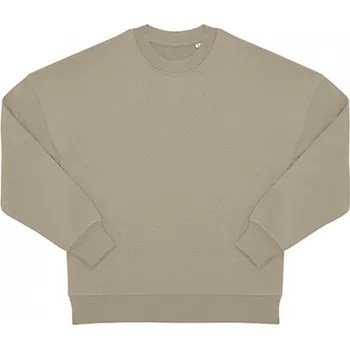 Pánská mikina B&C BE INSPIRED Těžká mikina s kulatým výstřihem 350 g/m² se spadlým ramenem a fleecem zevnitř Barva: béžová písková, Velikost: S BCWG001