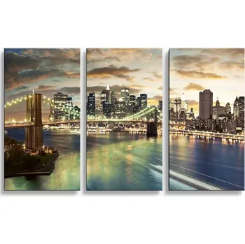 Obraz Sablio Obraz - 3-dílný Brooklynský most - 120x80 cm