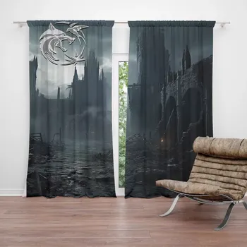 Závěs Sablio Závěs Zaklínač Hrad: 2ks 140x250cm