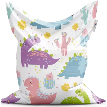 Sedací pytel Sablio Sedací vak Classic Dinosauři s kaktusy - 150x100 cm