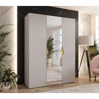 Šatní skříň Třídveřová šatní skříň 150 cm AMARIS 2 - kašmír / zlaté úchyty