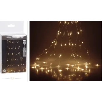 Vánoční dekorace Vánoční nano LED řetěz 40LED závěs 45cm na baterie s časovačem teple bílá