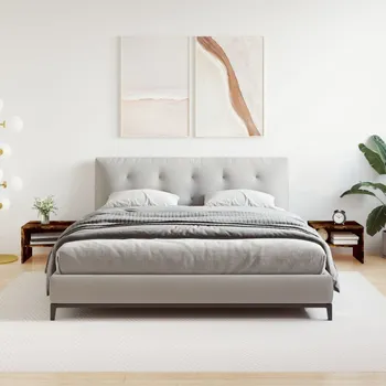 Noční stolek vidaXL Noční stolky 2 ks 40 x 30 x 30 cm dřevotříska [800080] Barva: kouřový dub