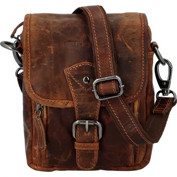 Pánská kožená crossbody taška camel - GreenWood Kristifer hnědá