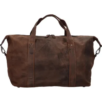 Cestovní taška Kožená cestovní taška hnědá - Greenwood Krodis hnědá