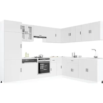 Kuchyňská skříňka 14dílná sada kuchyňských skříněk "Porto" bílé kompozit Bílá3314991