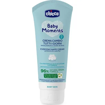 CHICCO Krém na dětský zadeček Baby Moments bez parfému na každý den 100ml, 0m+