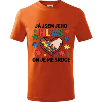 Podané ruce - Já jsem jeho hlas - Tričko dětské bavlněné - 146 cm/10 let ( Oranžová )
